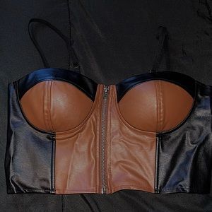 Leather crop top